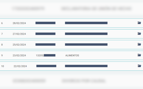 Así se muestra en la búsqueda cuando existe un proceso por alimentos