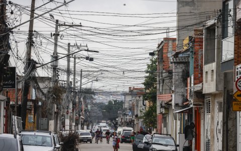 Una calle en el barrio Jardim Pantanal en Sao Paulo