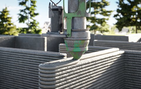 Un brazo robótico es el que se encarga de la puesta del concreto en capas