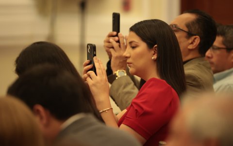 Cristina Arcos captó varios momentos con su celular.