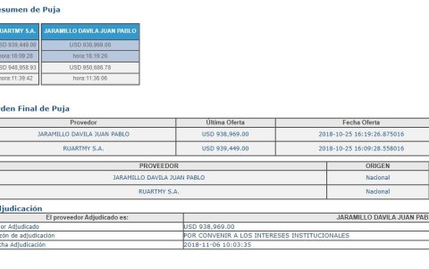 Resumen Puja Juan Pablo Dávila donde se observa la falta de compatencia.