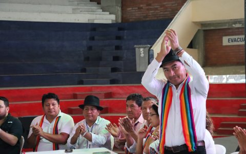 Leonidas Iza es presidente de la Confederación de Nacionalidades Indígenas del Ecuador.