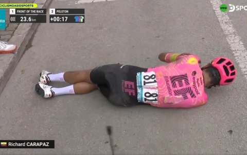 Richard Carapaz abrupta caída