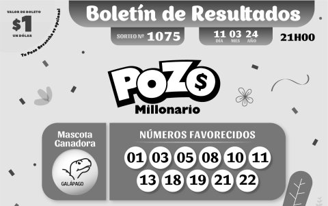 BOLETIN POZO 1075, REVANCHA 062, LUNES 11 DE MARZO 2024