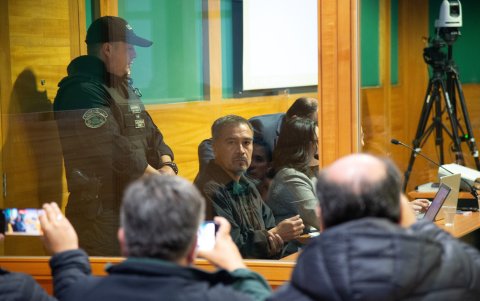 Héctor Llaitul, comparece ante un juez este martes 12 de marzo de 2024, en la ciudad sureña de Temuco, en la región de La Araucanía (Chile).