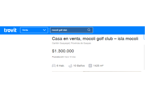 Sitio de internet especializado en bienes raíces.