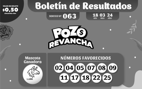 BOLETIN POZO 1076, REVANCHA 063, LUNES 18 DE MARZO 2024