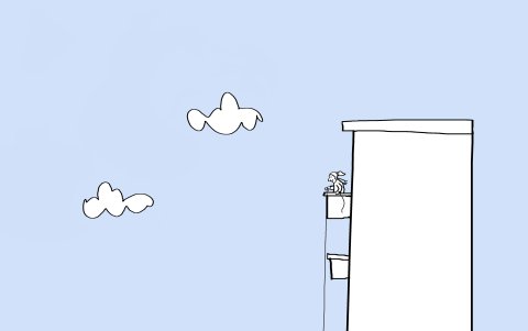 El humor es parte de su obra.