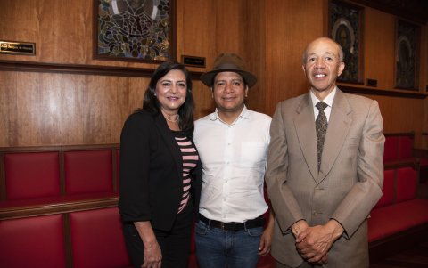 Josefina Ayala, Luis Andrango y Wilson Ramos.