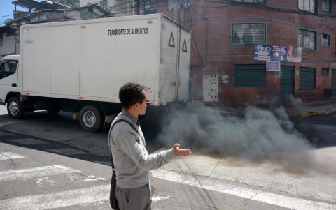 Quito. La calle Necochea es una de las más contaminadas de la capital.