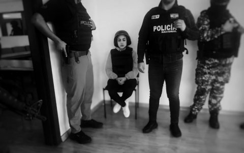 Mayra Salazar antes de su testimonio.