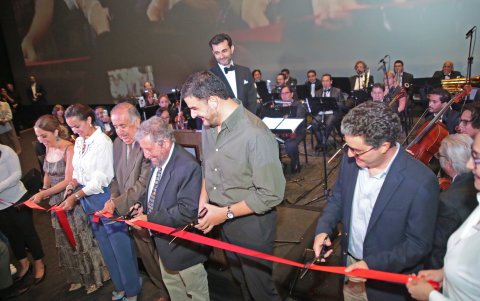 El gobernador Alberto Molina, Johnny Czarninsky y el alcalde Aquiles Álvarez en el corte de la cinta.
