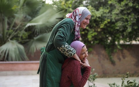 Mujeres egipcias en la granja Happy Farm.