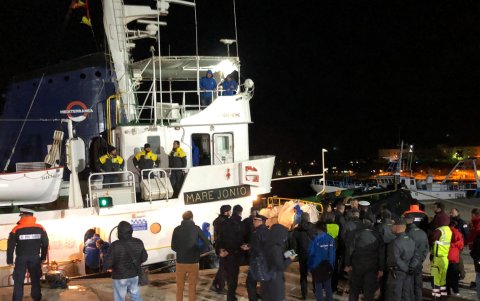 El barco ''Mare Jonio'', de la ONG italiana Mediterranea Saving Humans.