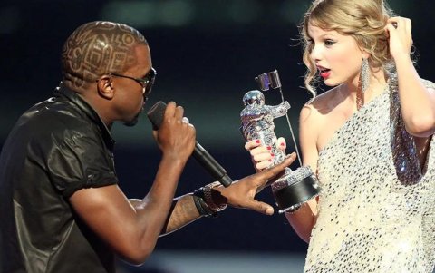 Kanye West y Taylor Swift en los VMA's de 2009