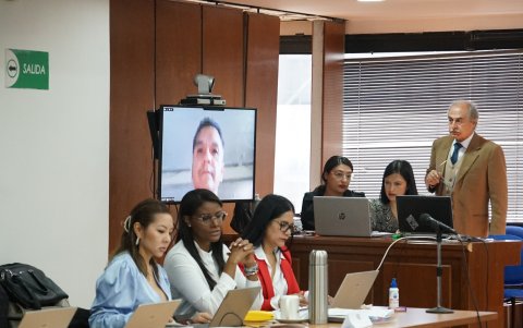 Audiencia de recepción  de testimonios anticipados. En videollamada: Wilman Terán.