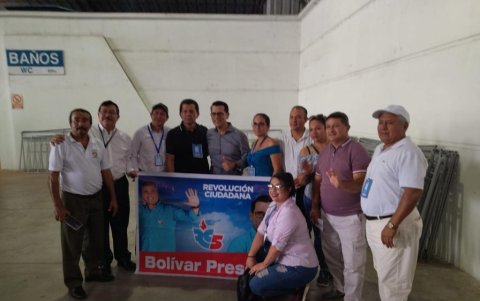 Henry Bósquez en una convención de la Revolución Ciudadana en Santo Domingo.