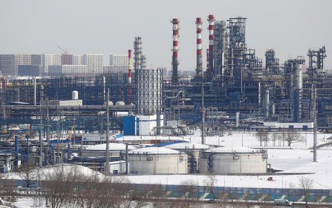 Una refinería de petróleo en Rusia. La capacidad de refinar petróleo de Rusia había caído en un 12 % a finales de marzo, según los servicios de seguridad ucranianos.
