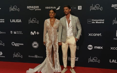 Galilea Montijo y su novio Isaac Moreno.