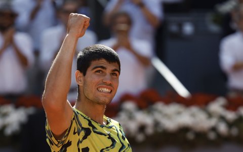 Carlos Alcaraz, quien será este viernes rival de Sinner en semis, tras ganar en Madrid.