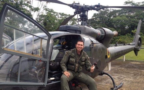 Foto de archivo del mayor de Aviación, Andrés Sierra, uno de los fallecidos en el accidente aéreo ocurrido en Tiwino, cantón Arajuno, provincia de Pastaza.