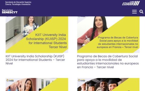 Algunos de los programas de becas disponibles para estudios de tercer nivel en países del exterior.