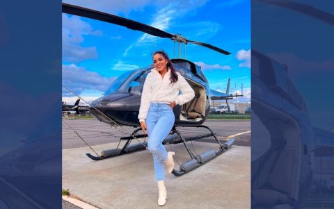 La modelo por su viaje en New York.