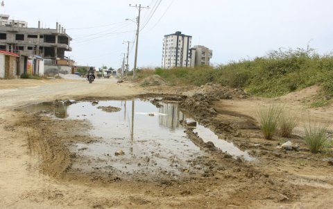 Salinas. En todo el cantón, al igual que en La Libertad, hay enormes hoyos que se han convertido en criaderos del vector.