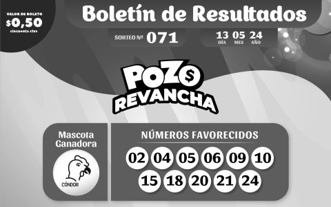 BOLETIN POZO 1084, REVANCHA 71 - LUNES 13 DE MAYO 2024
