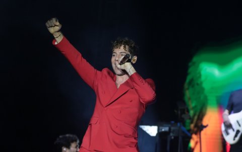 David Bisbal durante su concierto en Guayaquil.