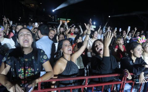 Fanáticos de David Bisbal en el Palacio de Cristal.