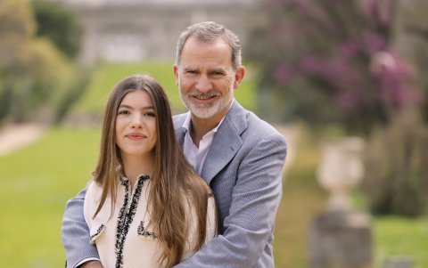 El monarca español con su hija, Sofía.