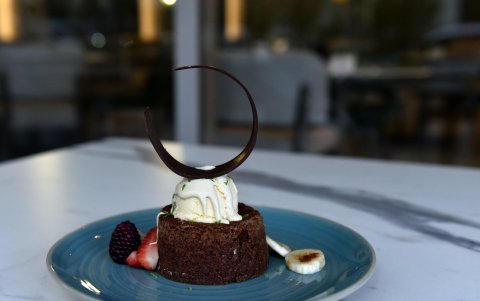 Chocolate y pistachos.