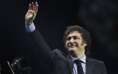 Javier Milei, presidente de Argentina, tras su intervención en la convención política de Vox 