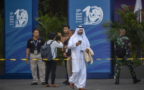 Participantes en el Foro Mundial del Agua que se celebra estos días en la isla indonesia de Bali.
