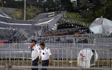 Se desploma un templete en Nuevo León utilizado para un mitin político