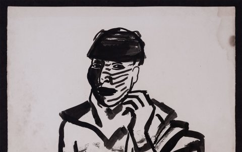 El público puede recorrer la sala, hallando en el camino retratos en tinta, bocetos, dibujos y fotografías