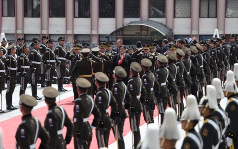 Mónica Palencia, ministra del Interior, en su llegada a la Asamblea Nacional