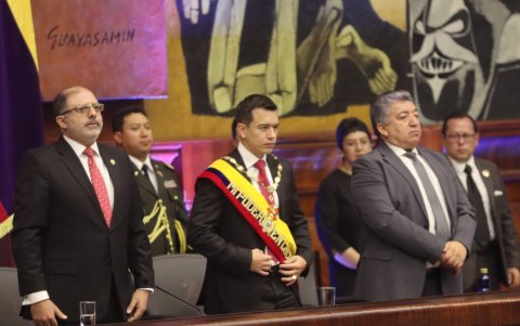 Daniel Noboa en la Asamblea Nacional, este 24 de mayo de 2024.
