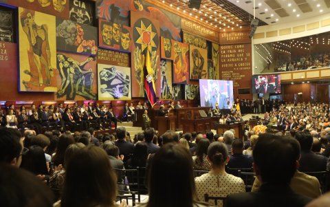 Daniel Noboa en la Asamblea Nacional durante el Informe a la Ncaión.