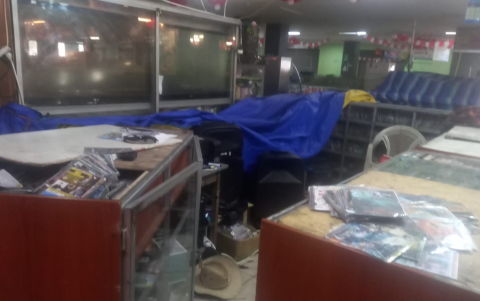 Así quedó el lugar luego del robo.