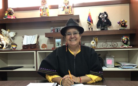 La prefecta de Cotopaxi, Lourdes Tibán.