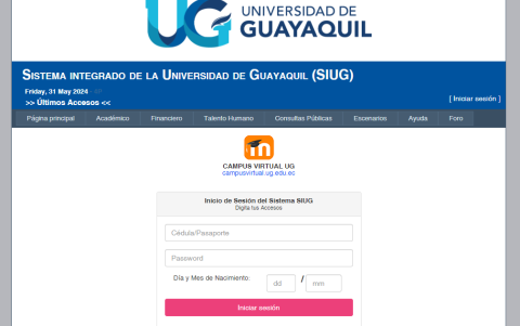 Sistema Integrado de la Universidad de Guayaquil (SIUG)