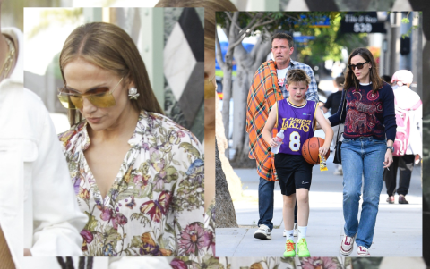 Mientras JLo estaba de compras en Los Angeles, Ben Affleck acompañaba a uno de sus hijos a un partido de basquet.