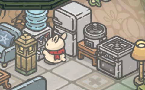 Tsuki hace uso de todos los objetos que se compran para su casa