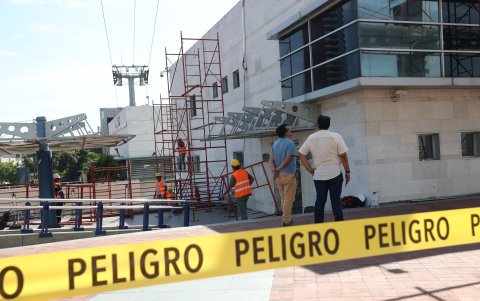 Supervisión. Trabajos en la fachada del MAAC se ejecutan desde el lunes 10 de mayo en el lugar.