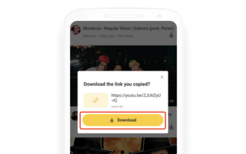Todas las canciones en Snaptube te vienen con un botón de descarga