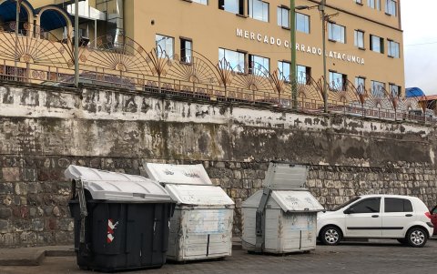 Los denominados ‘ecotachos’ se encuentran ubicados cerca del Mercado El Salto, lugar donde los comerciantes depositan los desechos comunes y orgánicos.