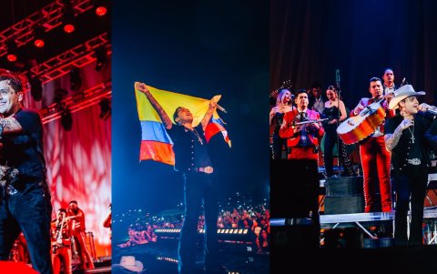 Nodal levantó la bandera ecuatoriana durante su recital en el Machala Vive 2024.