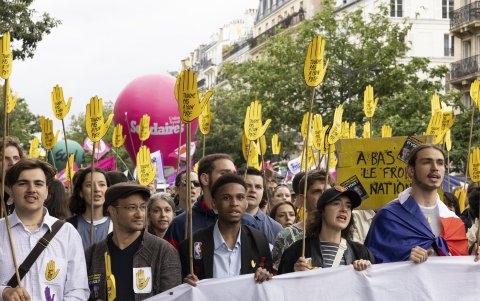 Sindicalistas protestaron en Francia este sábado 15 de junio.